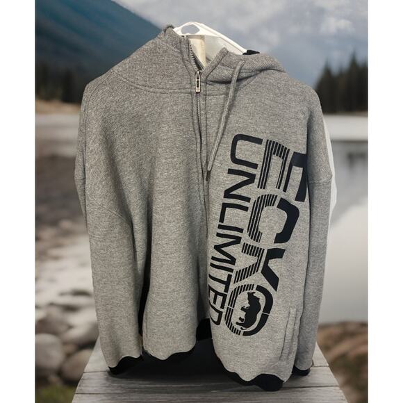 Ecko Unlimited Grey Zippered Hoodie/ Black Logo, Sherpa Lined, Soft, Size 3XL - Picture 1 of 13